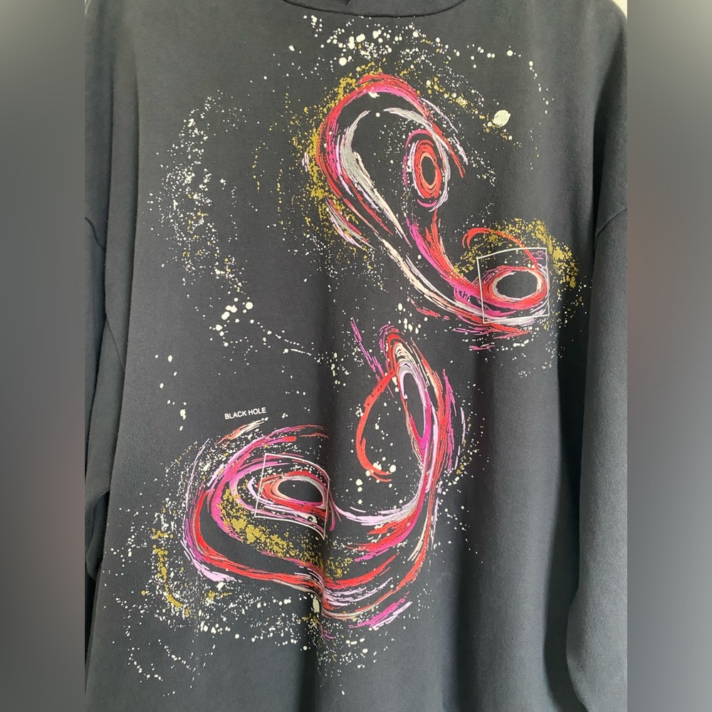 Acne Studios Black Hole Hoodie Galaxy Print Front French terry hooded sweatshirt - Picture 9 of 13